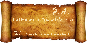 Helfenbein Anasztázia névjegykártya